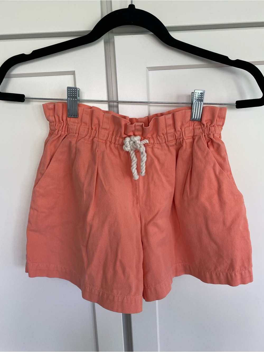 Zara Coral Paperbag Waist Shorts with Rope Tie
